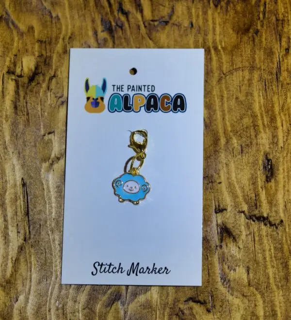 Light Blue Enamel Sheep Stitch Marker